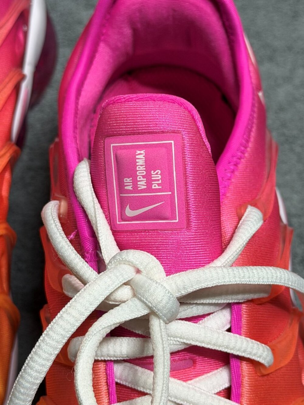 Nike Air VaporMax Plus 'Summer Sunset' Sneakers - Pink/Gold, Size 7.5 (Like New) - Picture 4 of 8